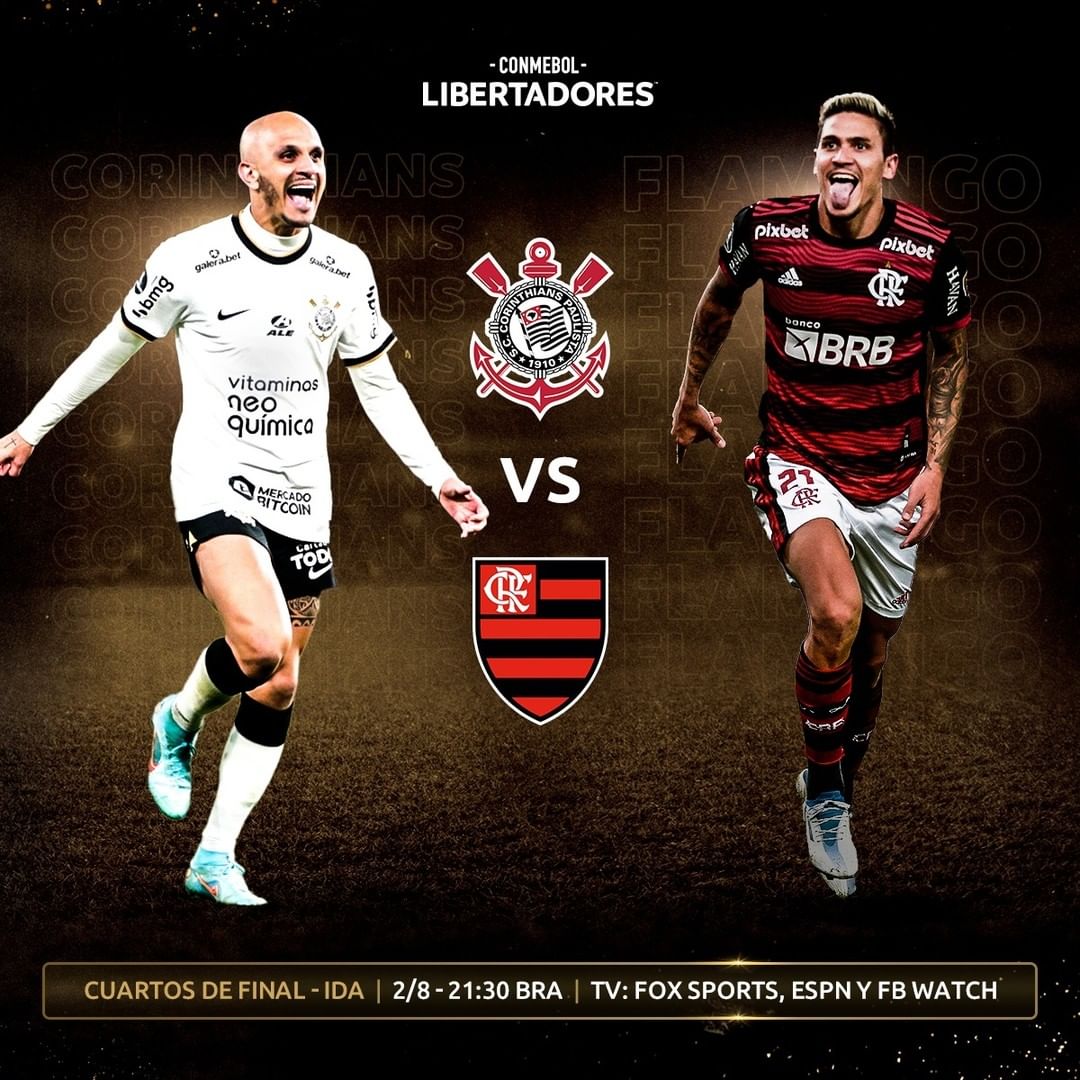 Flamengo x Corinthians - AO VIVO  CONMEBOL Libertadores - QUARTAS DE FINAL  - JOGO 2 