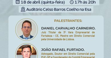 O evento contará com palestra de juiz e advogado cearenses que abordarão a experiência em Fortaleza