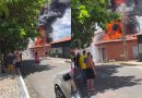 Incêndio de grandes proporções atinge depósito e danifica casas na zona Sul de Teresina