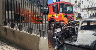 Fiat Palio é destruído por incêndio no Centro; é o segundo caso registrado nesta terça em Teresina