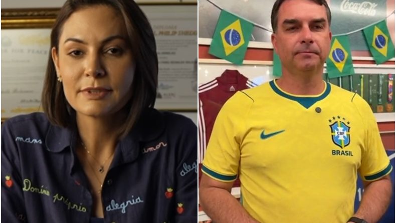 Flávio Bolsonaro e Michelle gravam vídeo juntos em tentativa de reaproximação