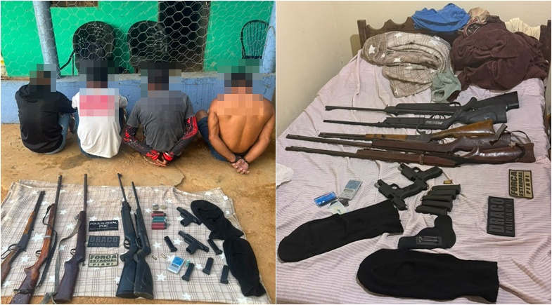 Operação contra o tráfico prende quatro pessoas e apreende armas em Parnaguá