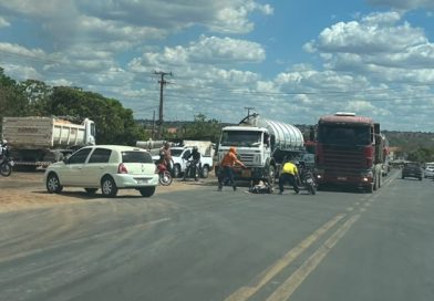 Mulher fica ferida em acidente na BR-226 próximo às obras de viaduto no Dirceu, em Teresina