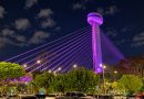 Ponte Estaiada ganha iluminação rosa em apoio ao Outubro Rosa em Teresina