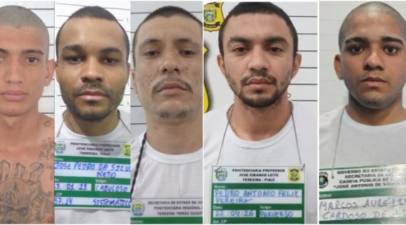Dois dos cinco presos que fugiram da Penitenciária de Parnaíba são recapturados no litoral do Piauí
